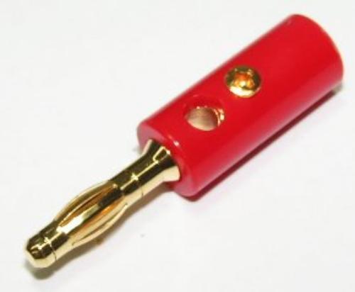 Banana Plug Screw Spring Type Red Gold Pin